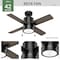 Hunter Hunter Beck 42 in. Matte Black LED Indoor Ceiling Fan 53433 - alternate 4